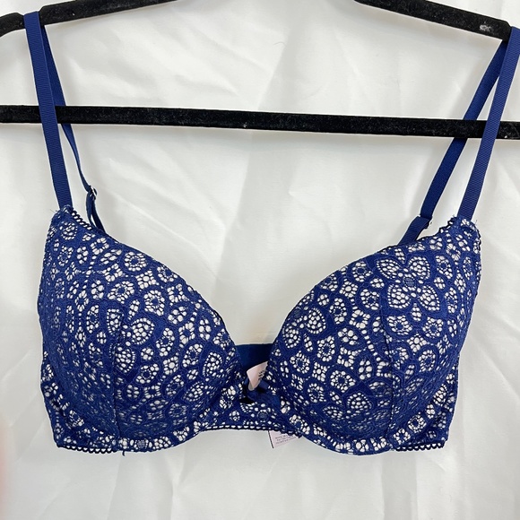 Victoria's Secret Blue Lace Bra 34 C - Picture 1 of 16